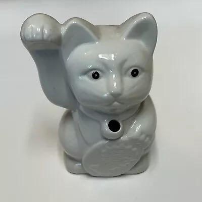 Benihana Maneki Neko Lucky Cat White Ceramic Tiki Cocktail Mug Kitty Paw Up • $16.95