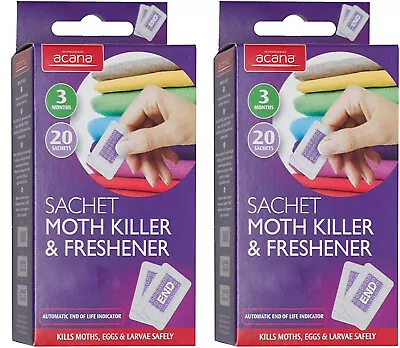 ACANA Sachet Moth Killer Repellent Freshener Fabric Lavender For 3 Months NEW • £26.49