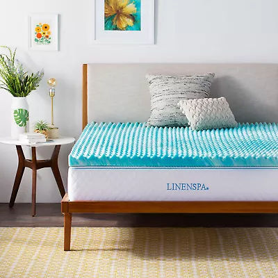 Linenspa 2 And 3 Inch Gel Convolution Memory Foam Mattress Topper - Twin Queen • $59.99