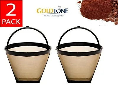 (2) GoldTone Reusable #2 Cone Coffee Filters For Cuisinart Coffee Makers • $12.99