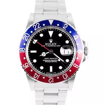 VINTAGE 1986 PAPERS RSC Rolex GMT-Master Pepsi Red Blue Oyster Steel 16750 B+P • $13993.41