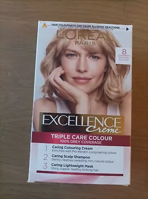 L'Oreal Paris Excellence Creme Triple Care Hair Colour 8 Natural Blonde • £6.50