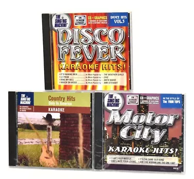 3 Singing Machine Karaoke Hits CDs - Motown Disco Country - CD+G • $7.99