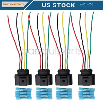 $6.59 • Buy 4Pack Ignition Coil Connector Harness Plugs Wiring W/Terminals FOR Audi A4 VW US