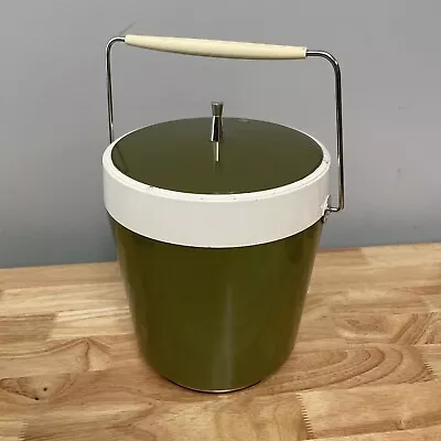 Vintage MCM Mid-Century Retro West Bend Avocado Green Insulated Ice Bucket-USA • $29.99