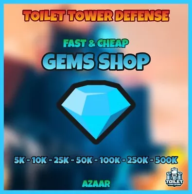 ROBLOX: Toilet Tower Defense (TTD) GEMS | FAST SAFE & CHEAPEST 💎 • $239.99