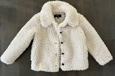 Vero Moda Elvira Faux Shearling Jacket Coat Teddy Bomber Collar Short Buttons M • $19.99