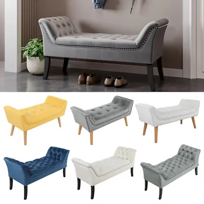 £99.95 • Buy Velvet Window Seat Bed End Sofa Chair Chaise Lounge Bench Pouffe Bedroom Stool