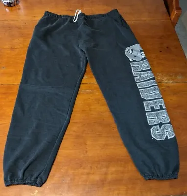 Vintage NFL Oakland Raiders Sweatpants Black Team Rated XL Black Mens • $39.99