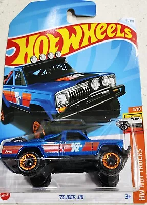 2024 HOT WHEELS #91 - ‘73 Jeep J10 (Blue #4 Hot Trucks - Long Card) A80 • $9.95