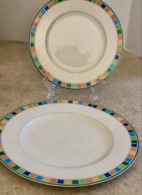 Villeroy Boch Twist-Alea Limone Set Of 2.One Salad 8.5” & One Dinner 11” Plates. • $29