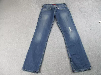 Levi's Jeans Womens 28 Blue Denim Square Cut Straight Leg Zip Casual 28x31 • £19.99