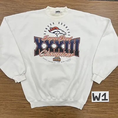 Vintage 90s Men’s XL Super Bowl XXXIII Denver Broncos Miami Sweater Sweatshirt  • $14.99