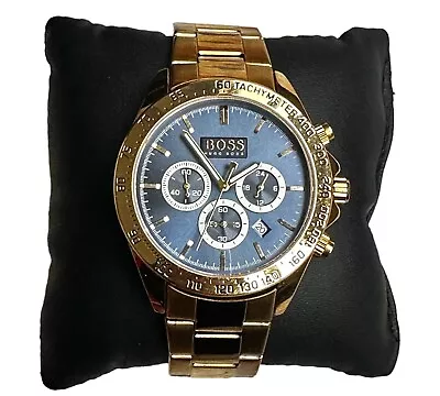 £40.99 • Buy Authentic Hugo Boss Men's Chronograph Wristwatch Stainless Steel Gold Colour