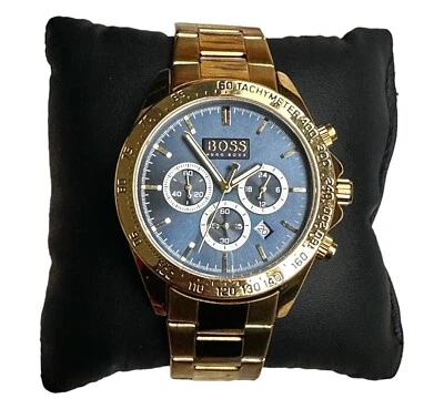 £40.99 • Buy Authentic Hugo Boss Men's Chronograph Wristwatch Stainless Steel Gold Colour