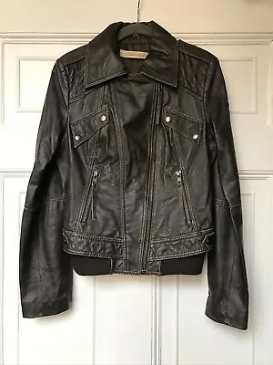 Vero Moda Tango Short Brown Leather Jacket Size S • $24.87