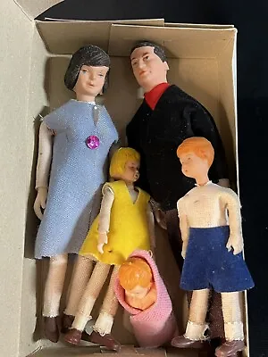 Vintage Sears The Brown Family Complete New In Box Dollhouse Dolls People 1:12 • $25