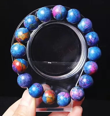 12.5mm Beauty Glittering Color Azurite & Malachite Crystal Round Beads Bracelet • $5.50