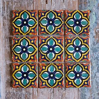 9 X  Ceramic Mexican Tiles Salamanca -  SMALL SIZE 5 X 5 Cms • £5.85