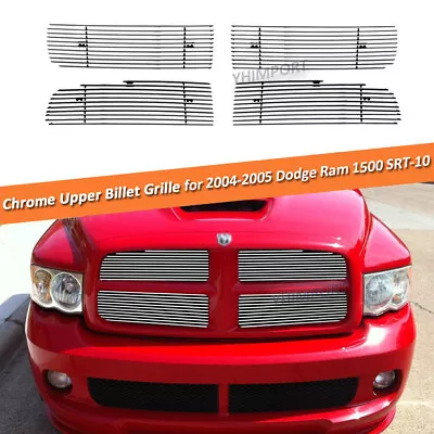 For 2004-2005 Dodge Ram 1500 SRT-10 Chrome Main Upper Billet Grille Insert Grill • $76.99