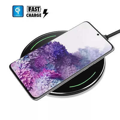 Qi-Certified Fast Wireless Charging Pad For Samsung Galaxy S20 S20U S10 Note10+ • $48.44