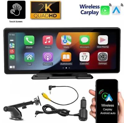 Wireless Apple Carplay Portable Car Stereo Android Auto 10.26 Inch Touchscreen • £64.99