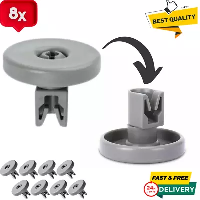 8X Zanussi AEG Electrolux Tricity Dishwasher Basket Wheels Spare Part • £6.19