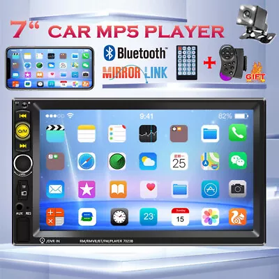 7  Double 2 DIN Car MP5 Player Bluetooth Touch Screen Stereo Radio With Camera • $32.99