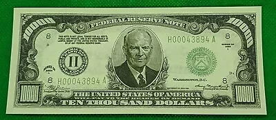 ORIGINAL $10000 (10 Thousand) DOLLAR BILL NOVELTY. Looks & Feels Real • $2.75