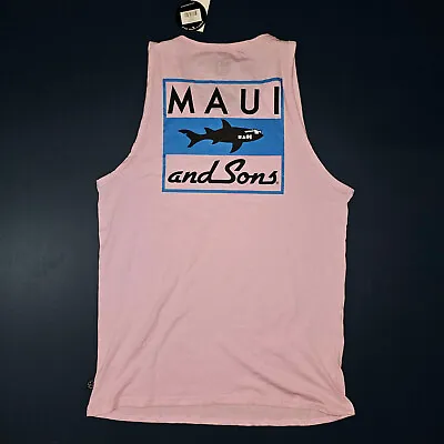 New - Maui And Sons Pink Tank Top Sleeveless Shirt - Size Medium • $19.90
