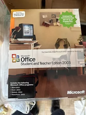 Microsoft Office Student And Teacher Edition 2003 W/Key Word Excel Powerpoint PC • $0.99