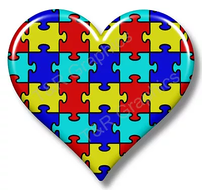 Autism Awareness Heart USA Sticker Decal 9 Different Sizes Truck Window • $5