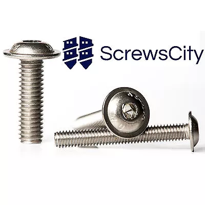 £1.80 • Buy Flanged Button Head Screws Bolts Stainless Steel Allen Socket M3 M4 M5 M6 M8 