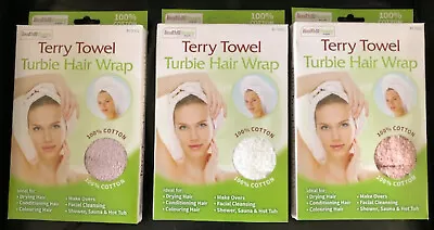 100% Cotton  Terry Turban Towel Wrap - After Shower Hair Turbie - For Wet Hair • £4.20