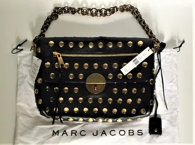 Marc Jacobs Studded Gotham Shoulder Black Bag - New W/tags • $795