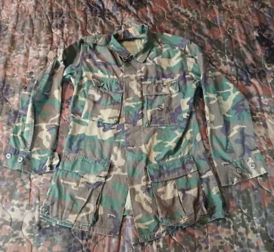 USGI Vietnam Era ERDL Camouflage Hot Weather Coat XS Regular USMC Marines Shirt • $29.99