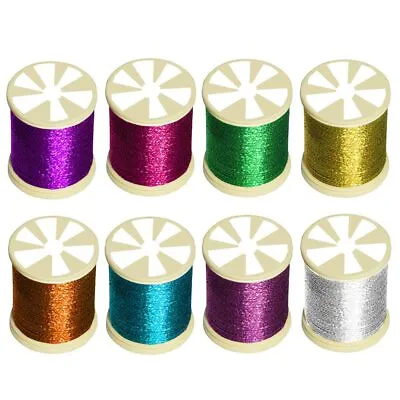 8PC Metallic Glitter Sewing Threads Gold Silver Green Pink Purple L/Blue Violet • $9.49