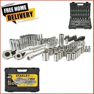 Sae Metric Mechanics Tool Set 85-piece Ratchet & Socket Sets 1/4 In. And 3/8 In • $46.99