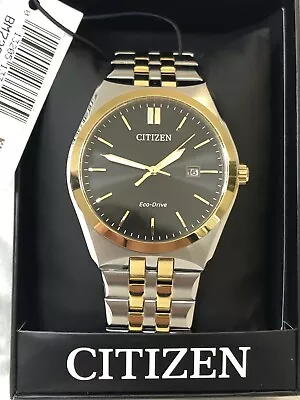 Citizen Eco-Drive Two Tone Integrated Bracelet 40mm Mens Watch BM7334-58E • $119