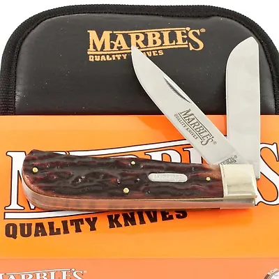 Marbles Stag Bone Jumbo Trapper Pocket Knife New Mr117 Handles Folding 2 Blade • $22.45