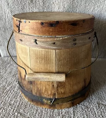 Antique Primitive Bent Wood Shaker Pantry Box Bucket With Handle #2 • $50