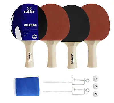 $49 • Buy SUMMIT Charge 4 Player Table Tennis Set Bats Balls Net Kit All In One