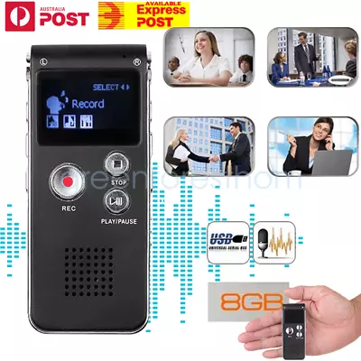 Rechargeable Digital Voice Recorder MP3 Player Telephone Dictaphone 8/16/32GB • $28.98