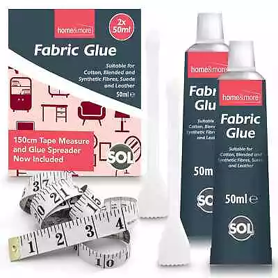 Extra Strong Fabric Glue 50ml | Washable Adhesive Repair Hemming Sewing Textile • £2.89