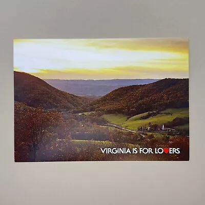 VIRGINIA IS FOR LOVERS Postcard Warm Springs Jefferson Pools Blue Ridge Mountain • $2.99