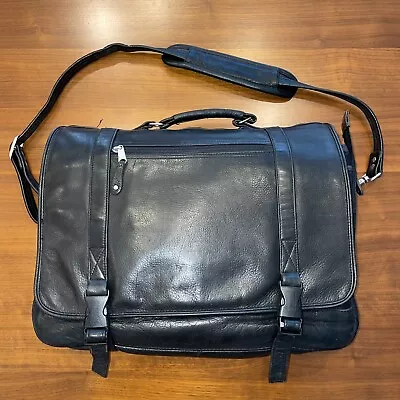 Canyon Outback Leather Goods Laptop Messenger Bag Briefcase Black Expandable • $99.95