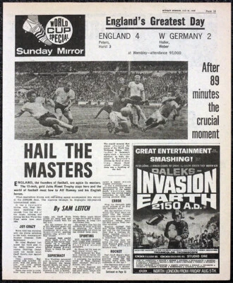 £11.99 • Buy Sunday Mirror Newspaper Page 21 July 1966 Doctor Who Dalek Movie Advert