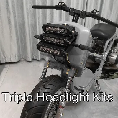 Triple Headlight Kits Headlamp For Honda Ruckus Zoomer GY6 Chuckus Scooter Parts • $139