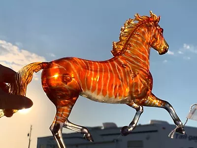 Breyer Model Horse Clear Ware Show Jumping Warmblood Zebra Orange Clear  CM=) • $799.99