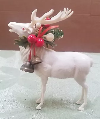 Vtg White Plastic Large Christmas Deer • $19.99